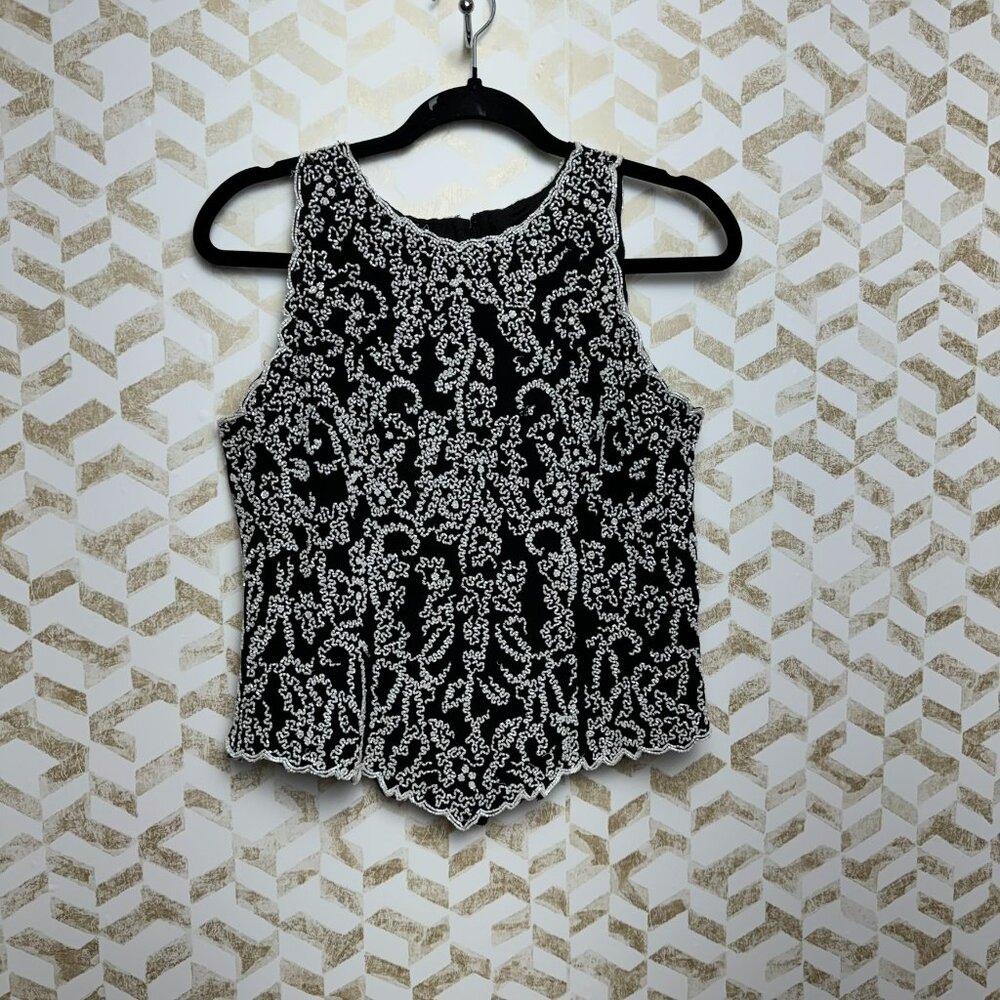 JKARA New York Beaded Top in Black Size M